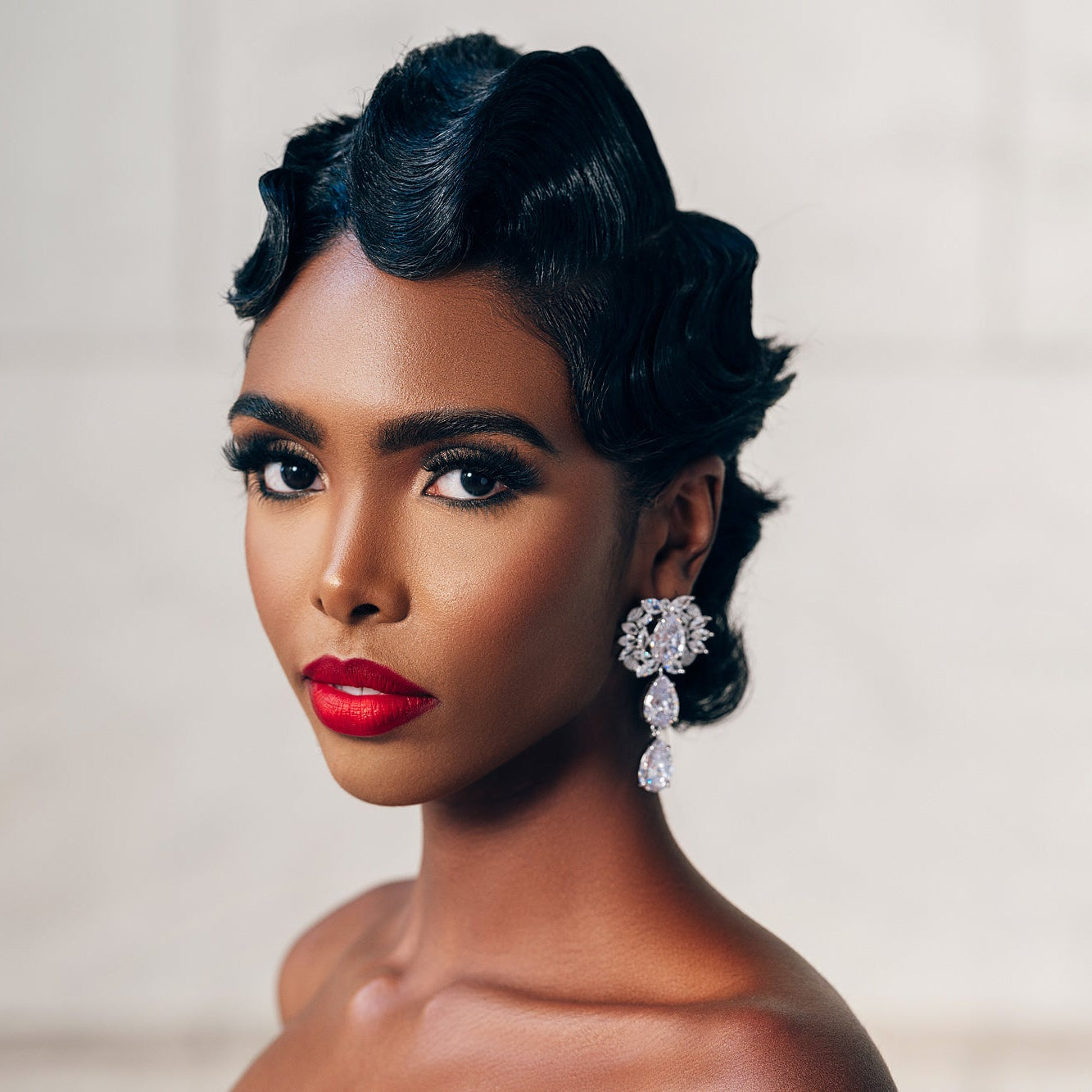 Diamond Crystal Chandelier Bridal Statement Earrings