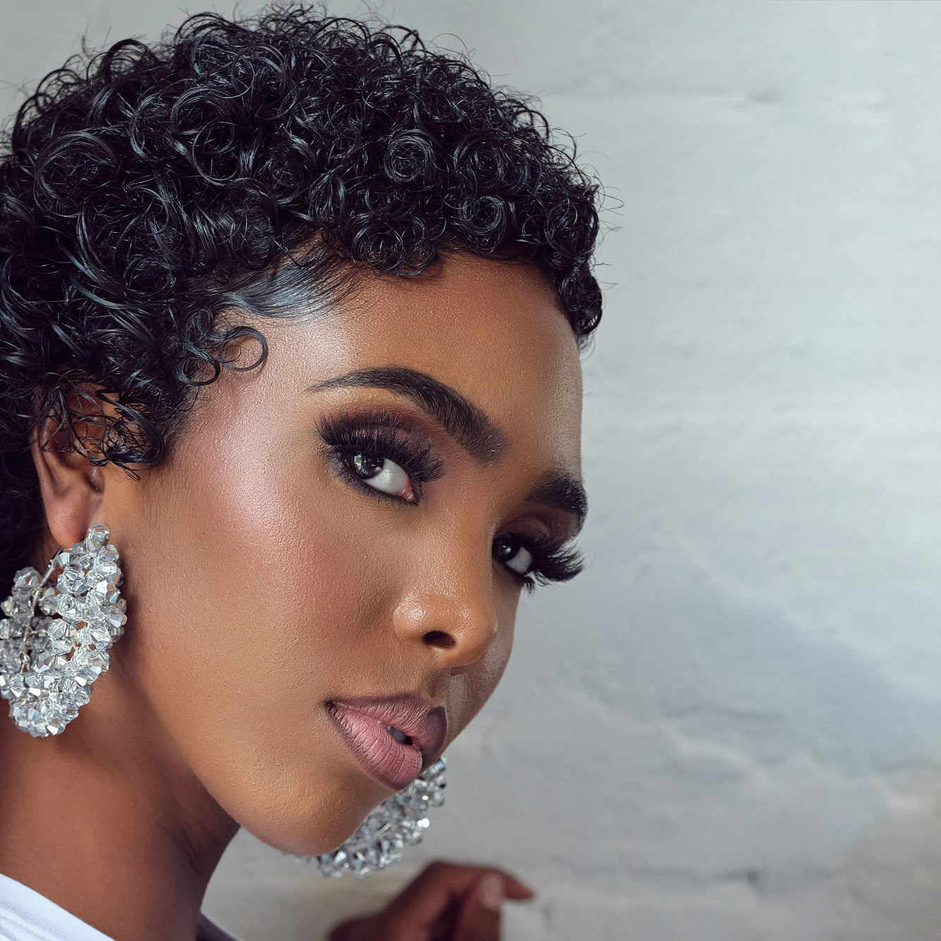 Crystal Diamond Handmade Jewelry Beaded Hoop Earrings