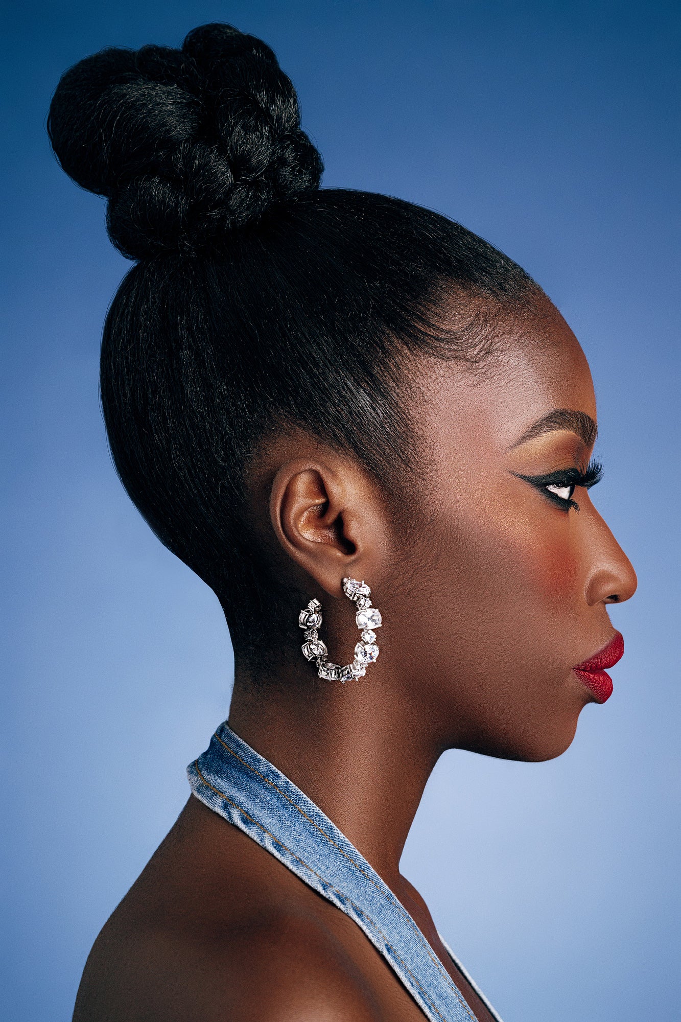 Statement jewelry - Large diamond hoop cubic zirconia earrings