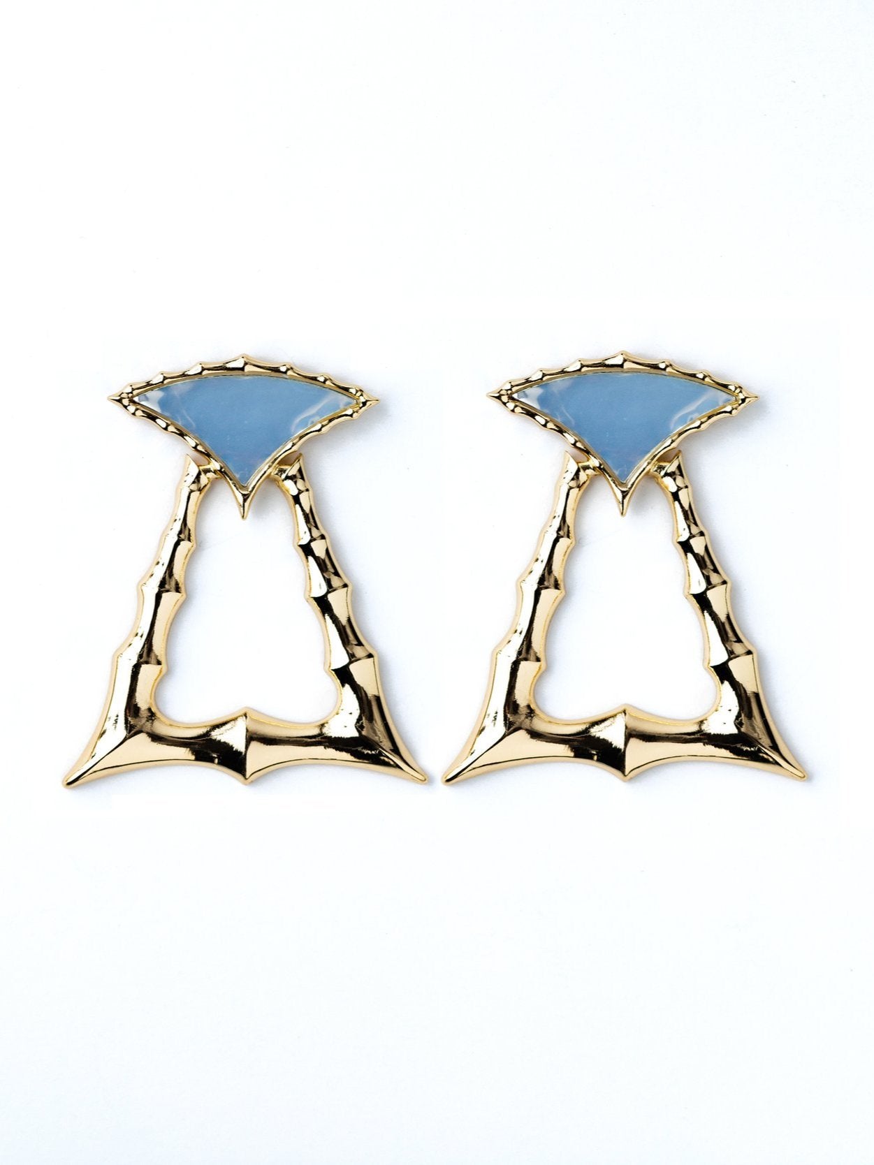 Gold Bamboo DoorKnocker Earrings