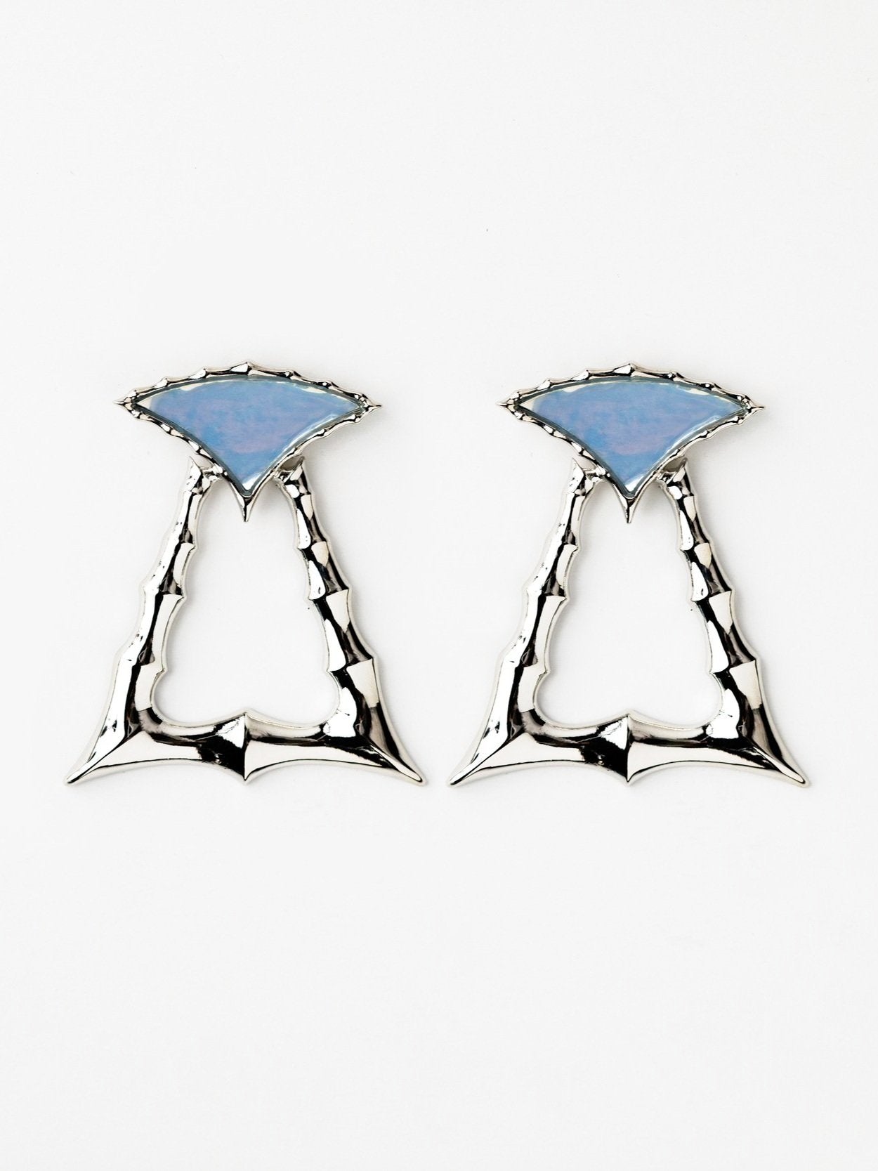 Silver Bamboo DoorKnocker Earrings