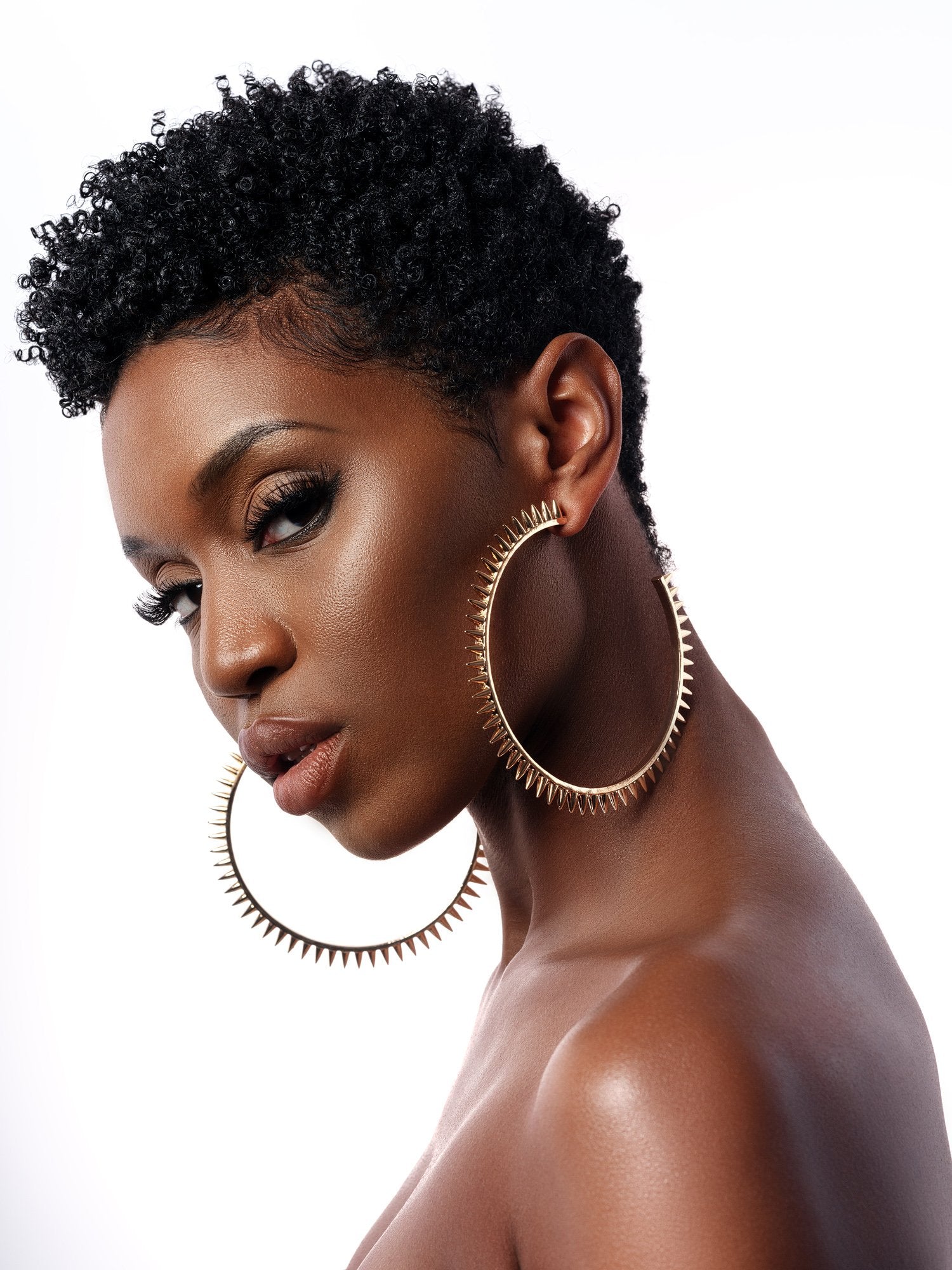 XL Spiked 18k Gold Plated Statement Earrings