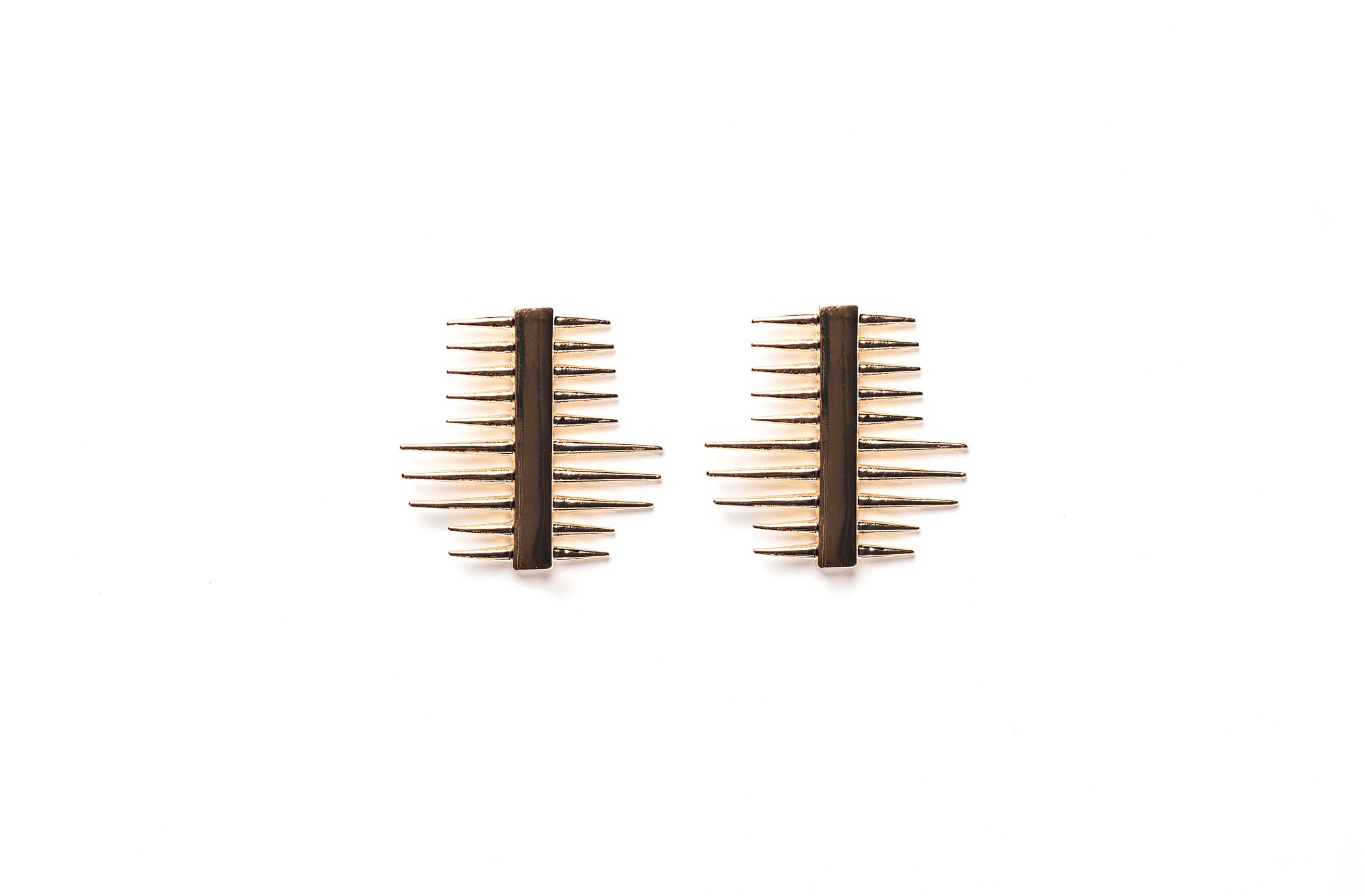 Revolt Spiked Drop Gold Statement Earrings