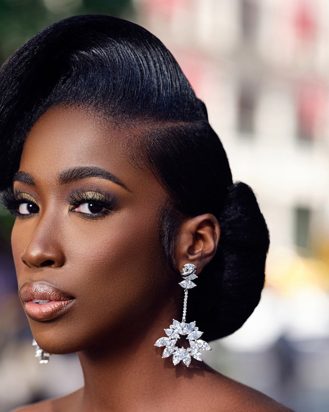 Sika Crystal Diamond Silver Chandelier Bridal Earrings 2