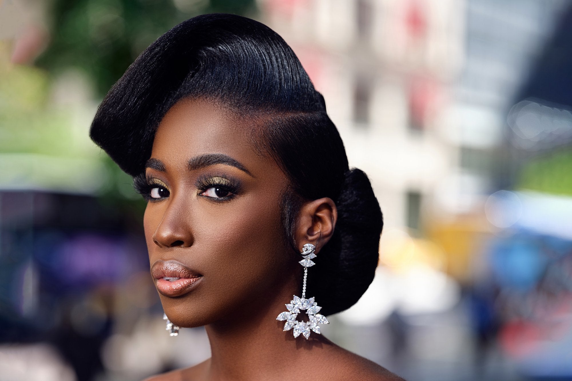 Sika Crystal Diamond Silver Chandelier Bridal Earrings 2