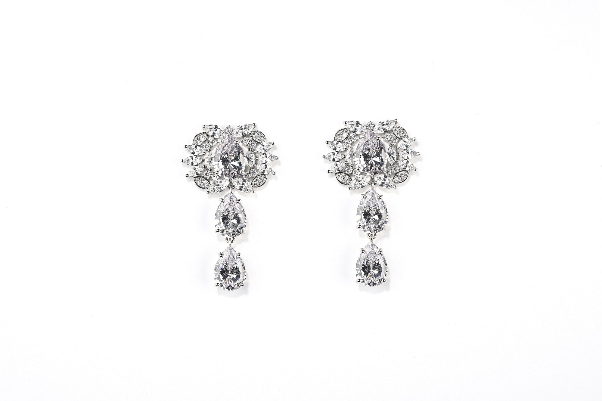 Statement Bridal Crystal Drop Earrings