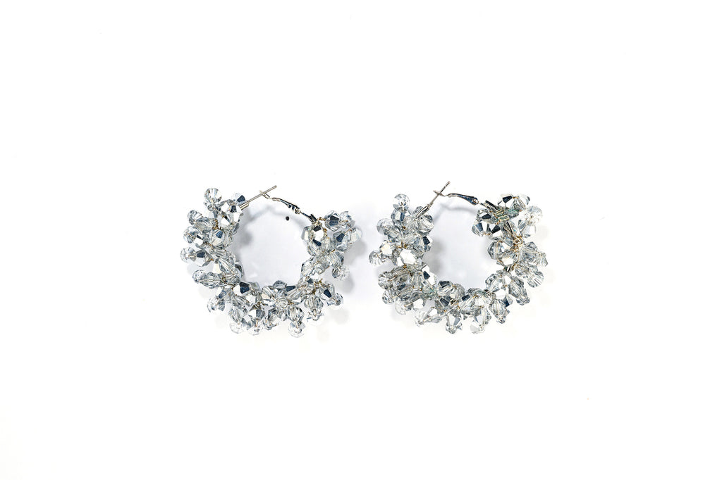 Handmade Jewelry Hoop Earrings earrings with Crystals