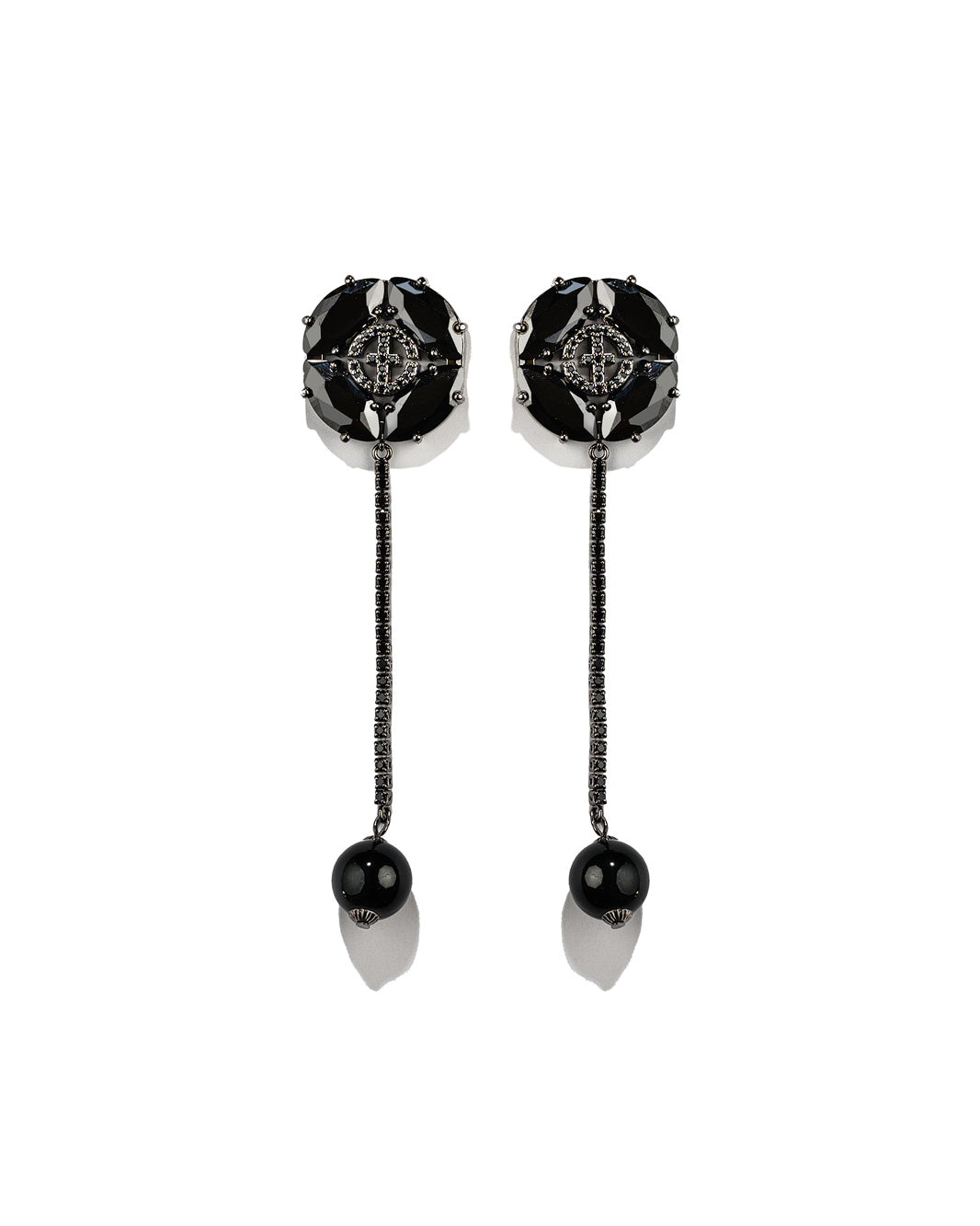 So Kay Onyx Drop Statement Earrings
