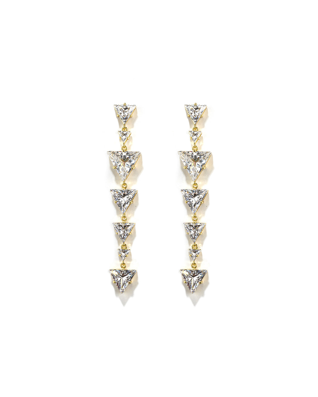 Drop It Diamond Dangle Drop Gold Bridal Statement Earrings