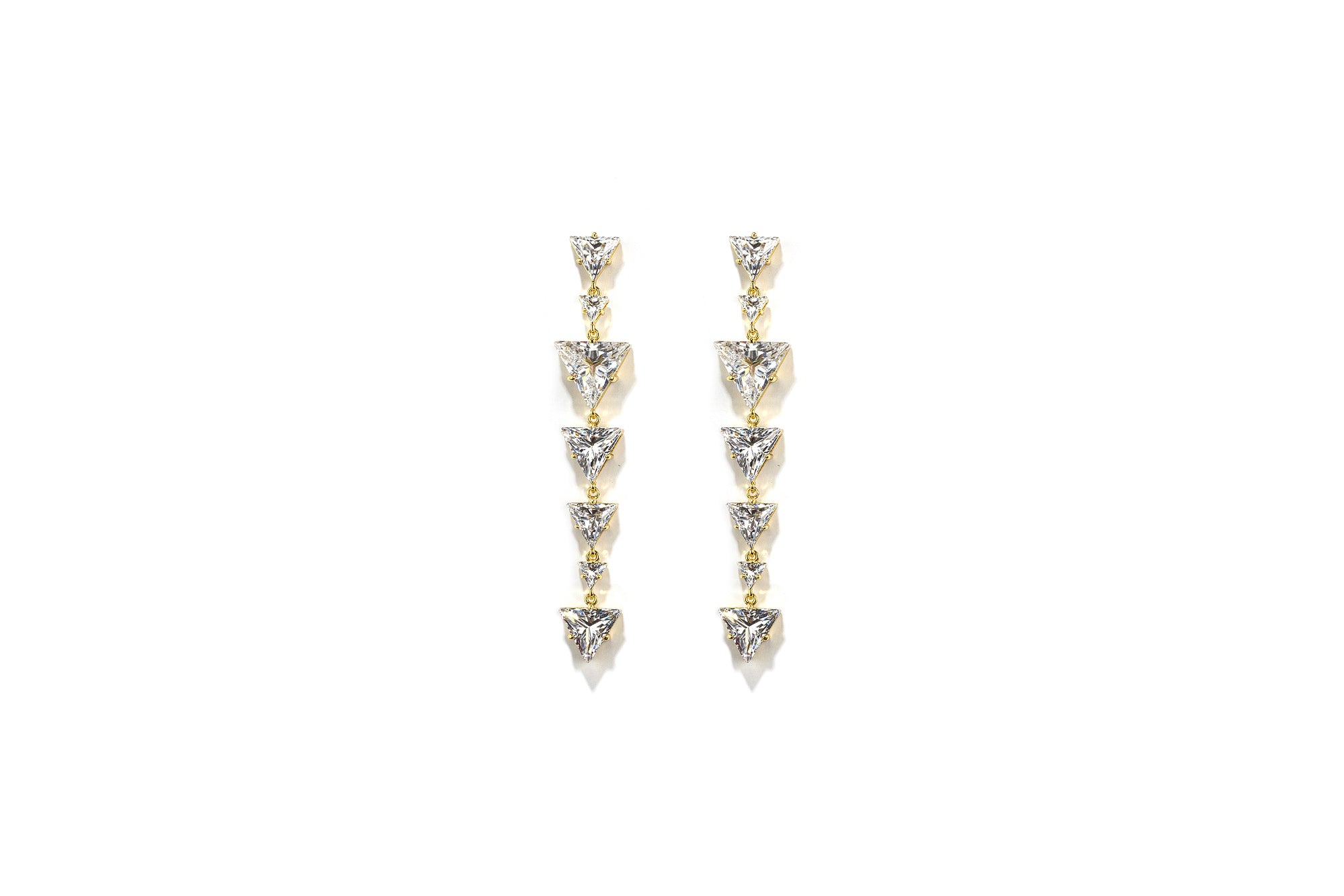 Drop It Diamond Dangle Drop Gold Bridal Statement Earrings