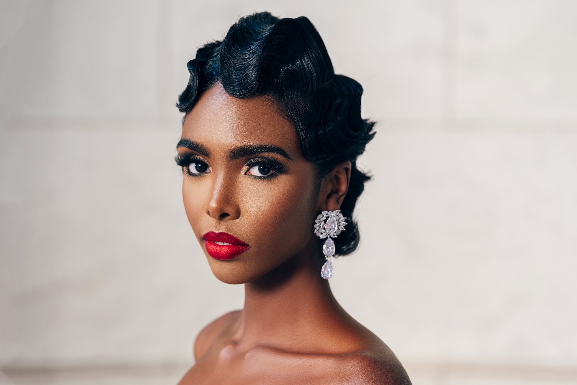 Diamond Crystal Chandelier Bridal Statement Earrings