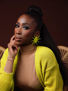 Star Studded Kay Starbust Yellow Statement Drop Earrings