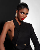 Revolt Spiked Drop Silver Statement Earrings Styled