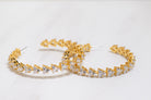 Large Gold Cubic Zirconia Hoop Earring
