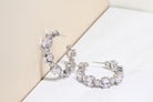 Large diamond hoop cubic zirconia earrings