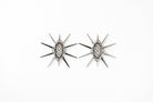 Star Studded Starbust Statement Silver Drop Earrings Styled