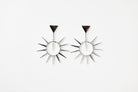Silver Spiked Hoop Drop Earrings