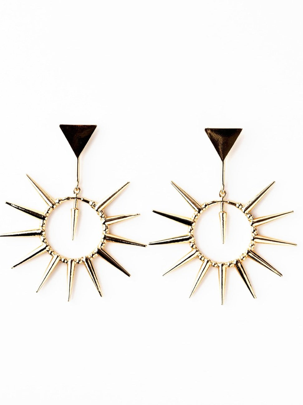 Savage - Spiked Cubic Zirconia Drop Earrings