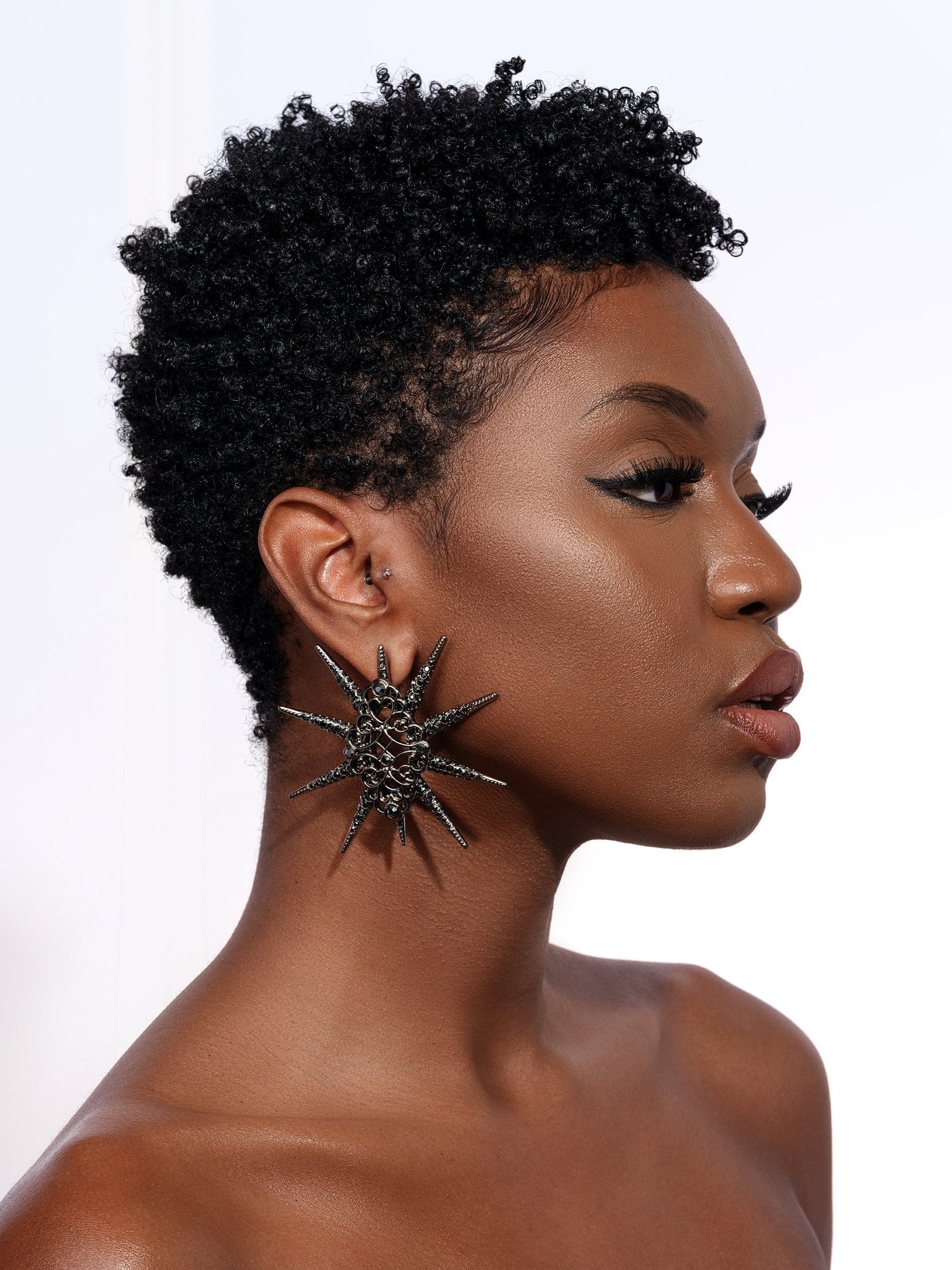 Star Studded Starbust Statement Slate Drop Earrings Styled