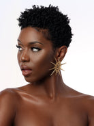 Star Studded Starbust Statement Gold Drop Earrings Styled