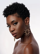 18k Gold-Plated Spiked Hoop Drop Earrings Styled