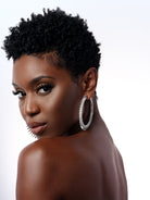 Silver Diamond Spiked Hoop Earrings