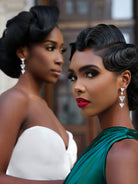 Cubic Zirconia Pyramid Drop Earrings - Evening Jewelry