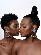 Gold or Silver Bamboo DoorKnocker Earrings Styled