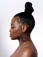 Glitzy Rebel Spiked Slate Crystal Drop Earrings Styled