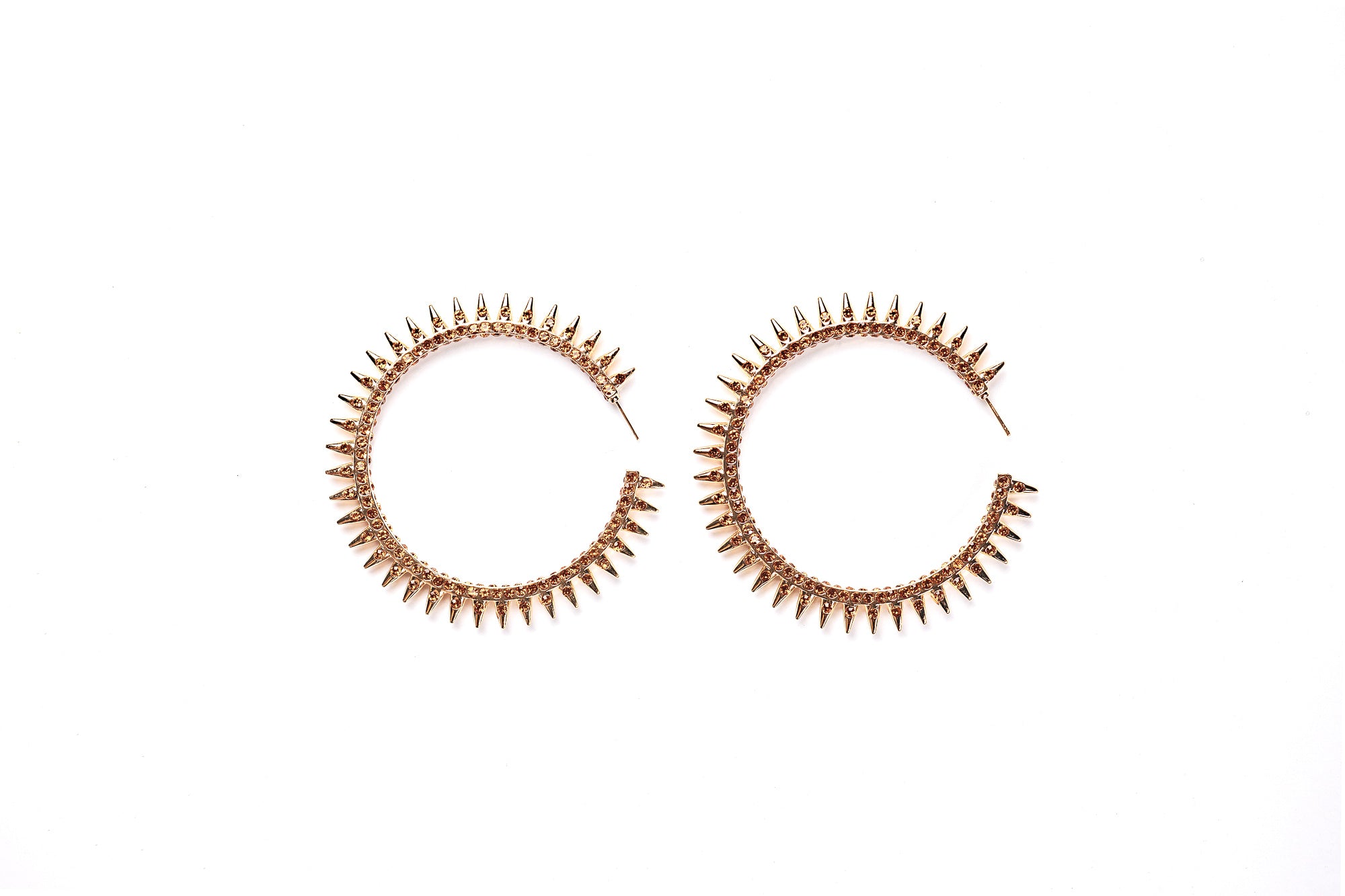 18k Gold Plated Diamond Hoop Earrings