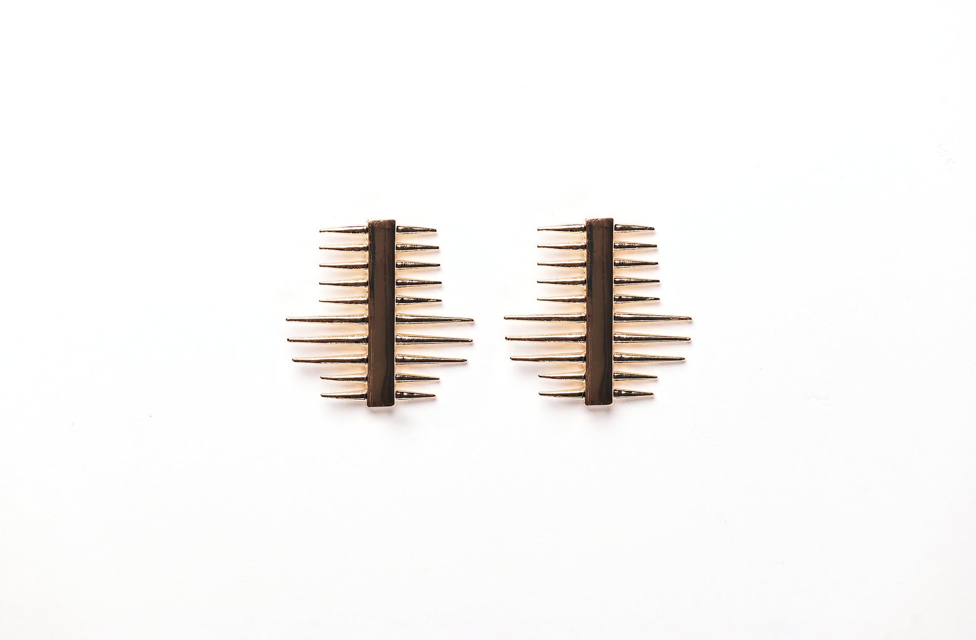 Revolt Spiked Drop Gold Statement Earrings