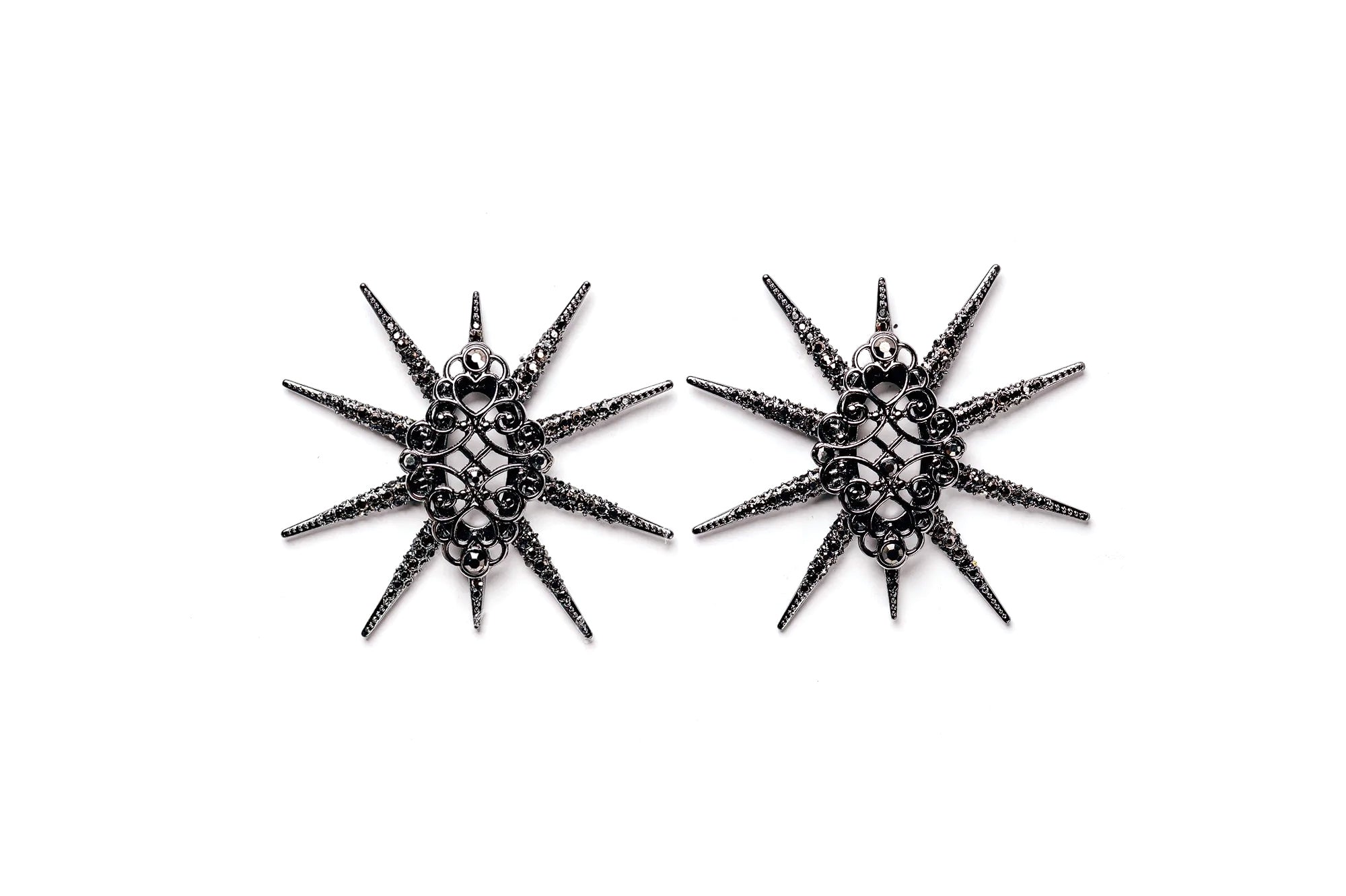 Star Studded Starbust Statement Slate Drop Earrings