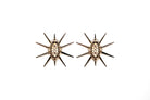 Star Studded Starbust Statement Gold Drop Earrings