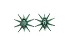 Star Studded Starbust Statement Green Drop Earrings
