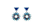 Woo Star - Blue Chandelier Drop Earrings