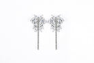 Ptera Statement Earring - Crystal Drop Earrings Silver