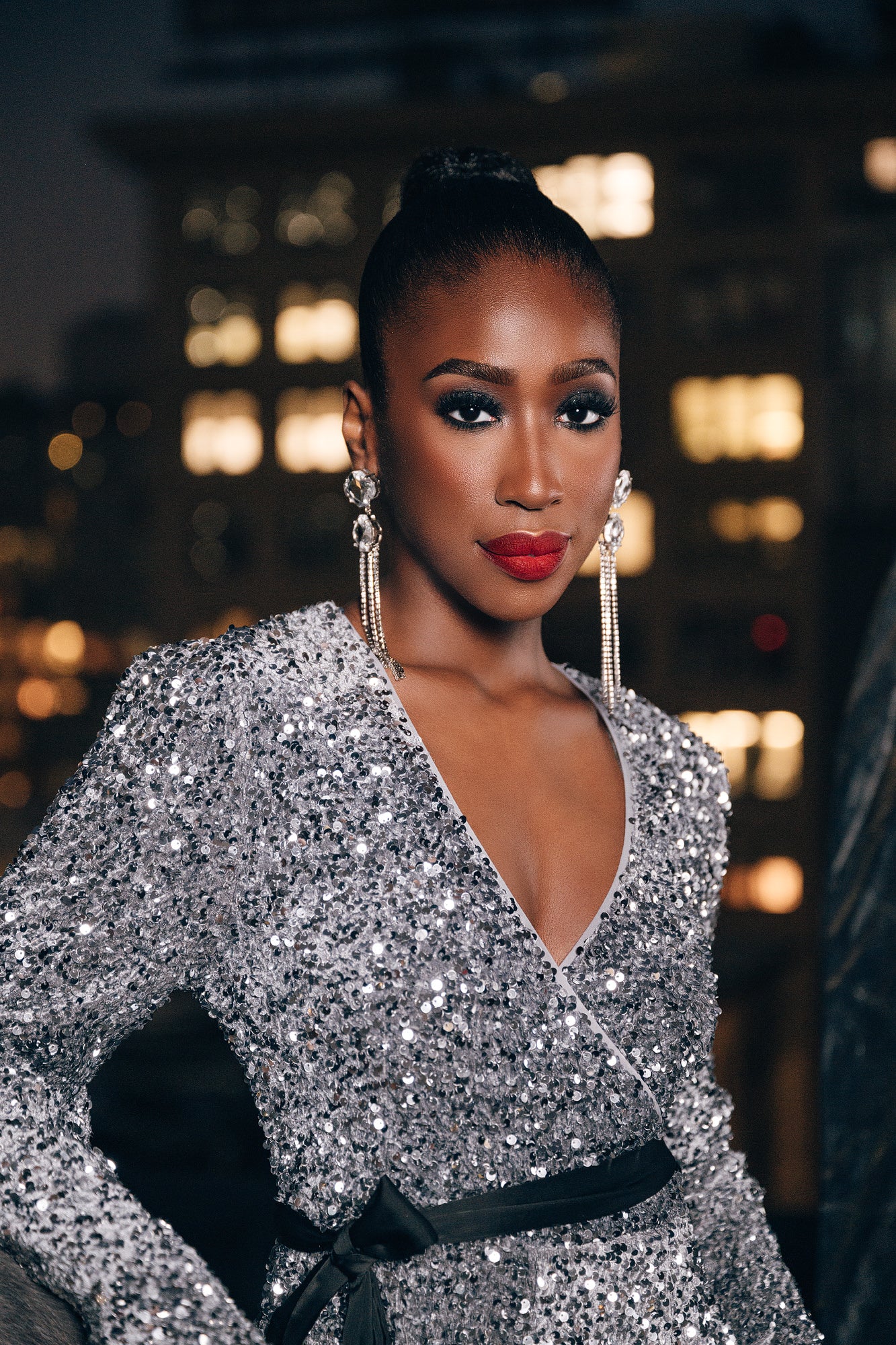 Reign Crystal Drop Statement Earrings