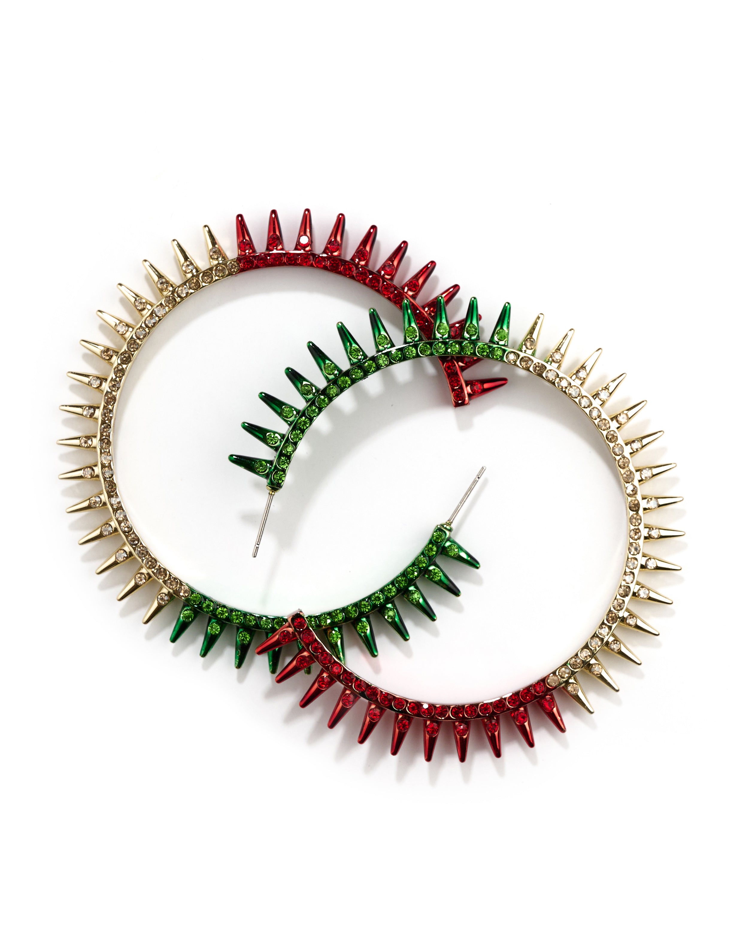 Marley Spike Large Gold Crystal Hoop Statement Earrings