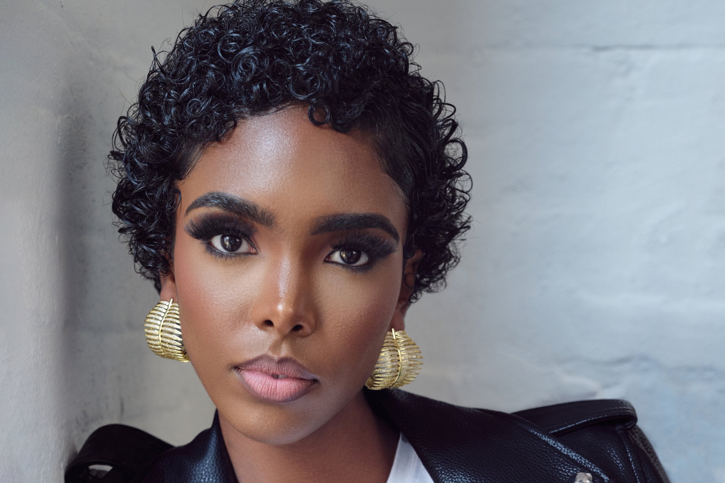 Palmier Leaf Crystal Statement Earrings Gold Plated XL Styled