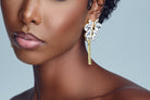 Ptera Statement Earring - Crystal Drop Earrings Gold